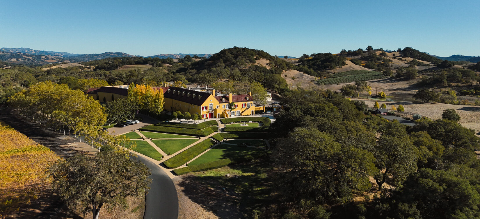 Drone aerial shot of the Jordan Chateau